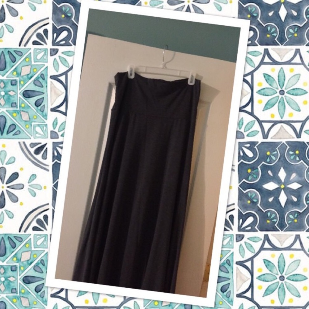 🔥🔥LuLaRoe maxi skirt Large Dark Gray *Solid